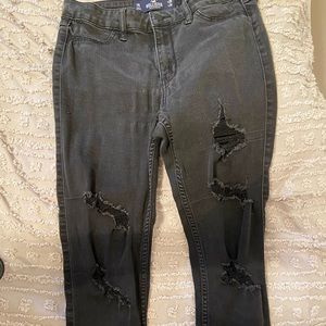 Hollister black ripped jeggings
